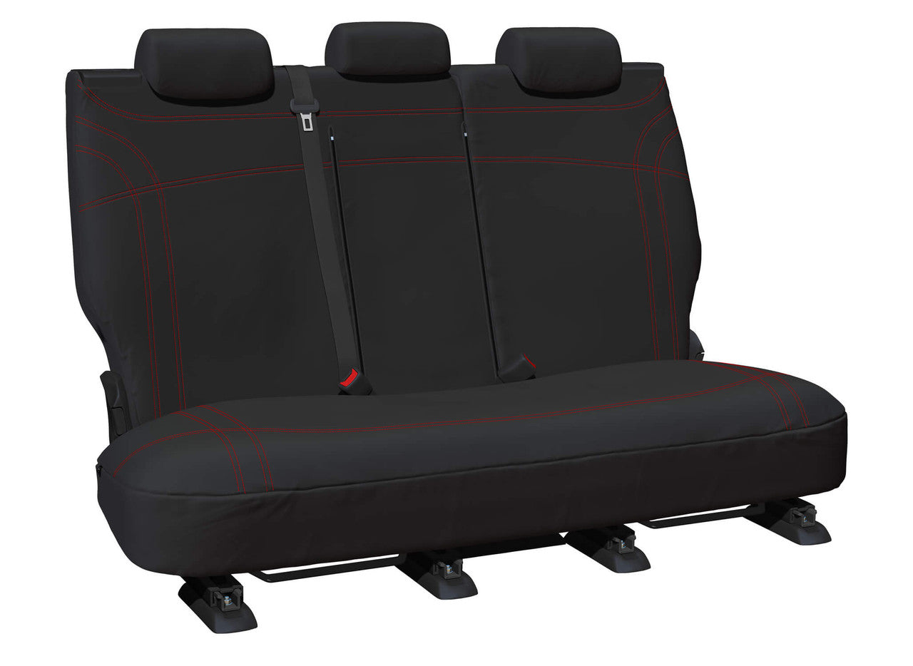 Getaway Neoprene Rear Black - Red Stitch Seat Covers Suits Tucson 2021-On in Red