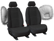 Getaway Neoprene Front Black - Silver Stitch Seat Covers Suits Deliver 9 V80 in Black