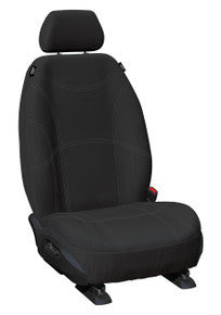 Getaway Neoprene Front Black - Silver Stitch Seat Covers Suits Toyota Hilux 2009 - 2015 in Black