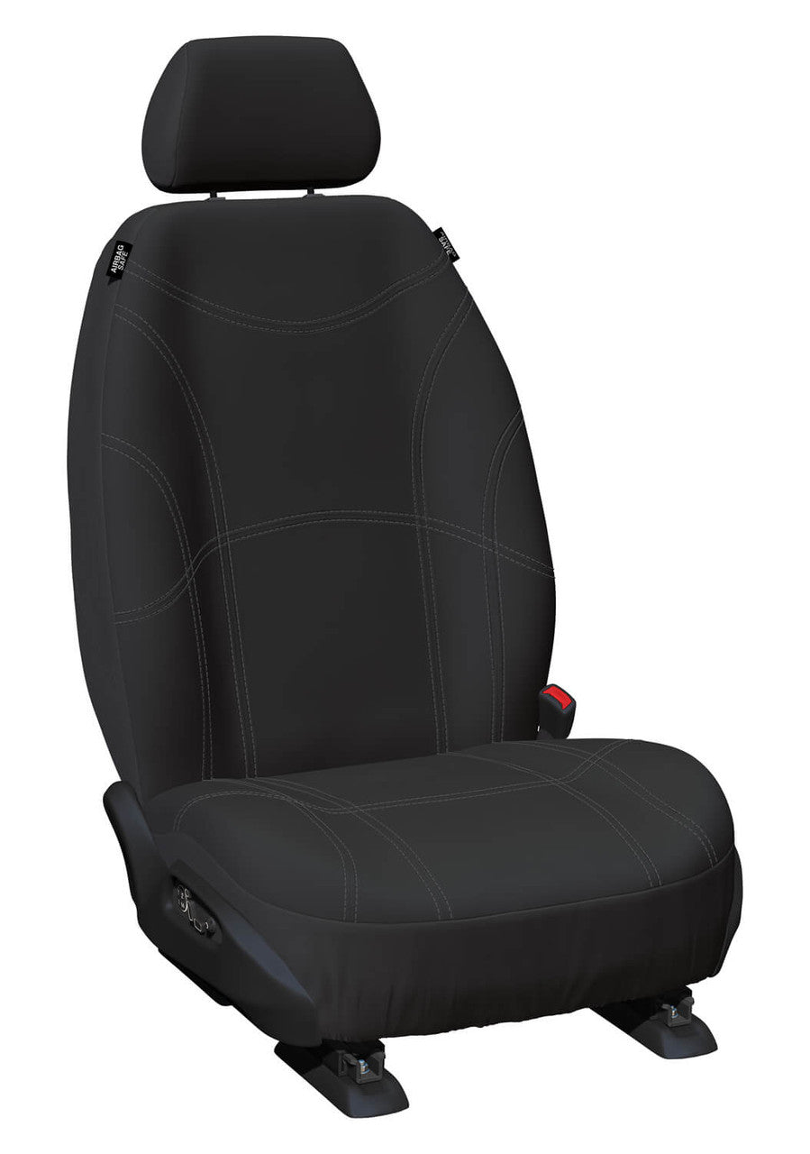 Getaway Neoprene Front Black - Silver Stitch Seat Covers Suits BT50, Everest, Ranger 2011-2022 in Black