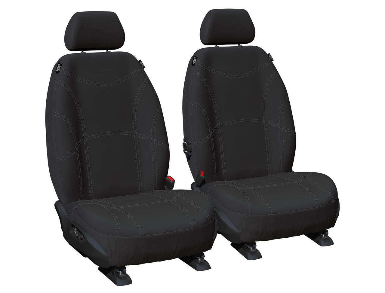 Getaway Neoprene Front Black - Silver Stitch Custom Car Seat Covers Suits Corolla Cross SUV 2022-On in Silver