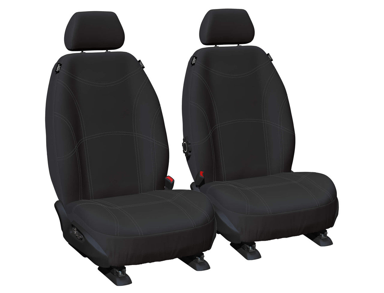 Getaway Neoprene Front Black - Silver Stitch Seat Covers Suits Triton Exceed 2015-2023 in Black