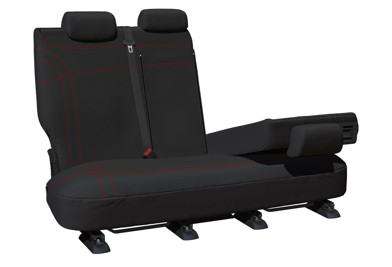 Getaway Neoprene Rear Black - Red Stitch Seat Covers Suits Atto 3 2021-On in Red