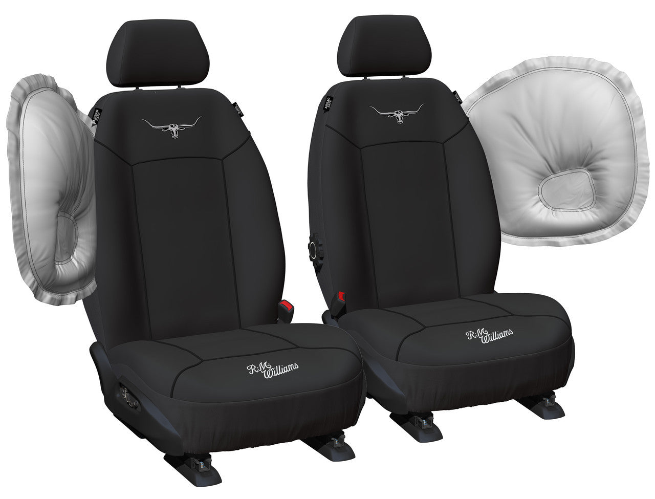 R.M.Williams Canvas Front Seat Covers Suits Everest, Ranger 2022 - Current in Black
