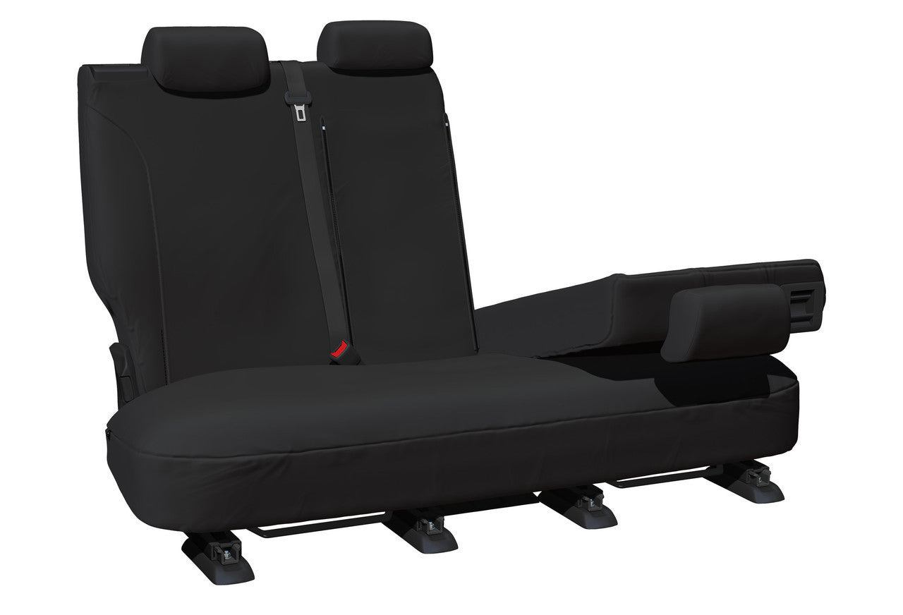 Super Tough Canvas Rear Black Seat Covers Suits Hilux 2015 On in Black
