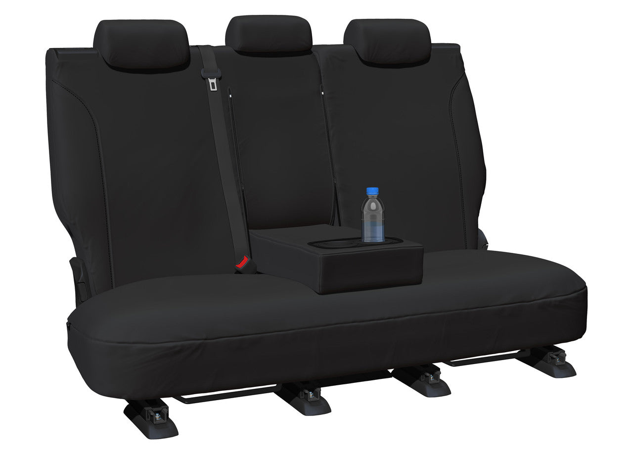 Super Tough Canvas Rear Black Seat Covers Suits Triton MV Navara D27 in Black