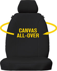 Super Tough Canvas Front Black Seat Covers Suits Everest, Ranger 2022-On in Black