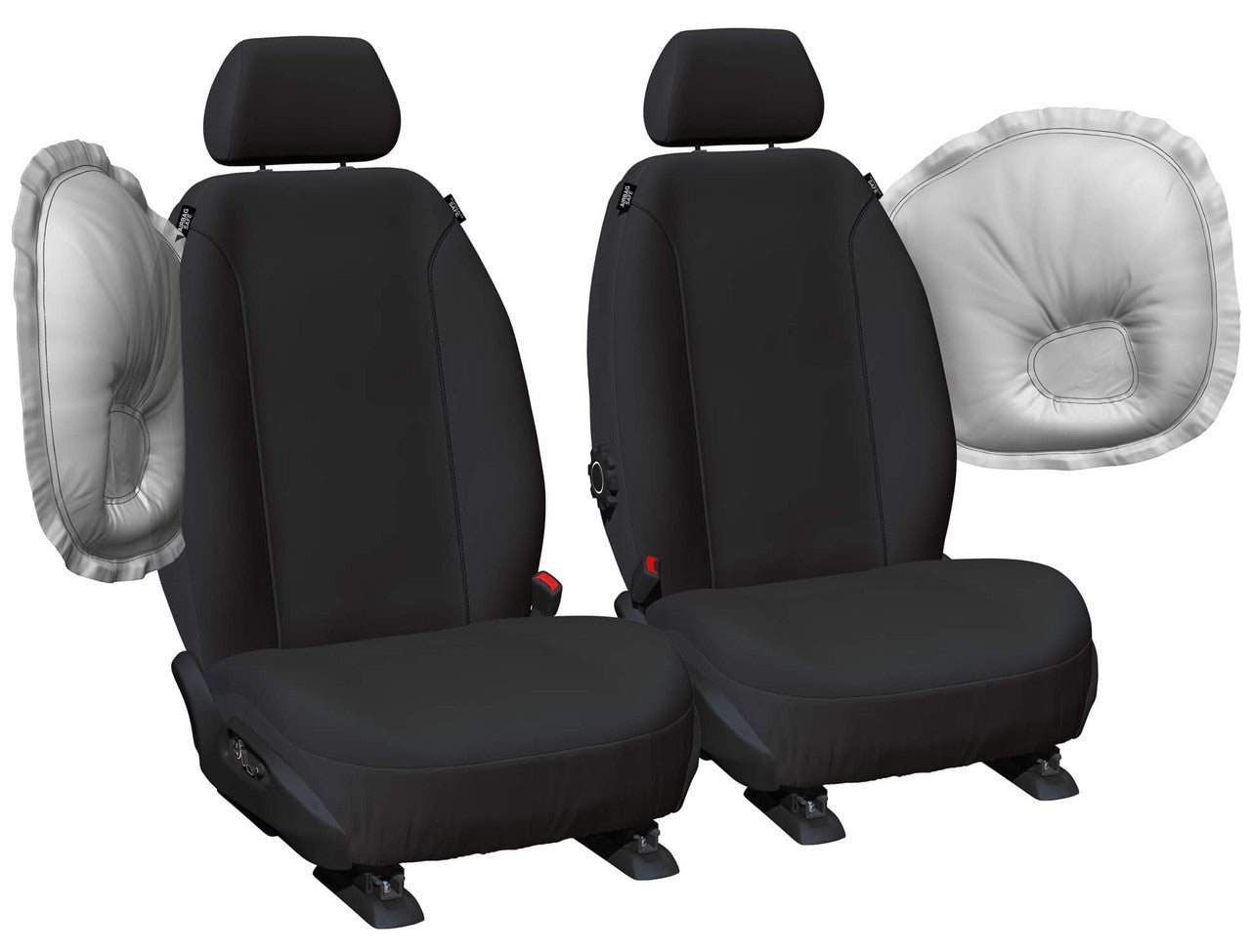 Super Tough Canvas Front Black Seat Covers Suits Hilux Single 2015-2025 in Black