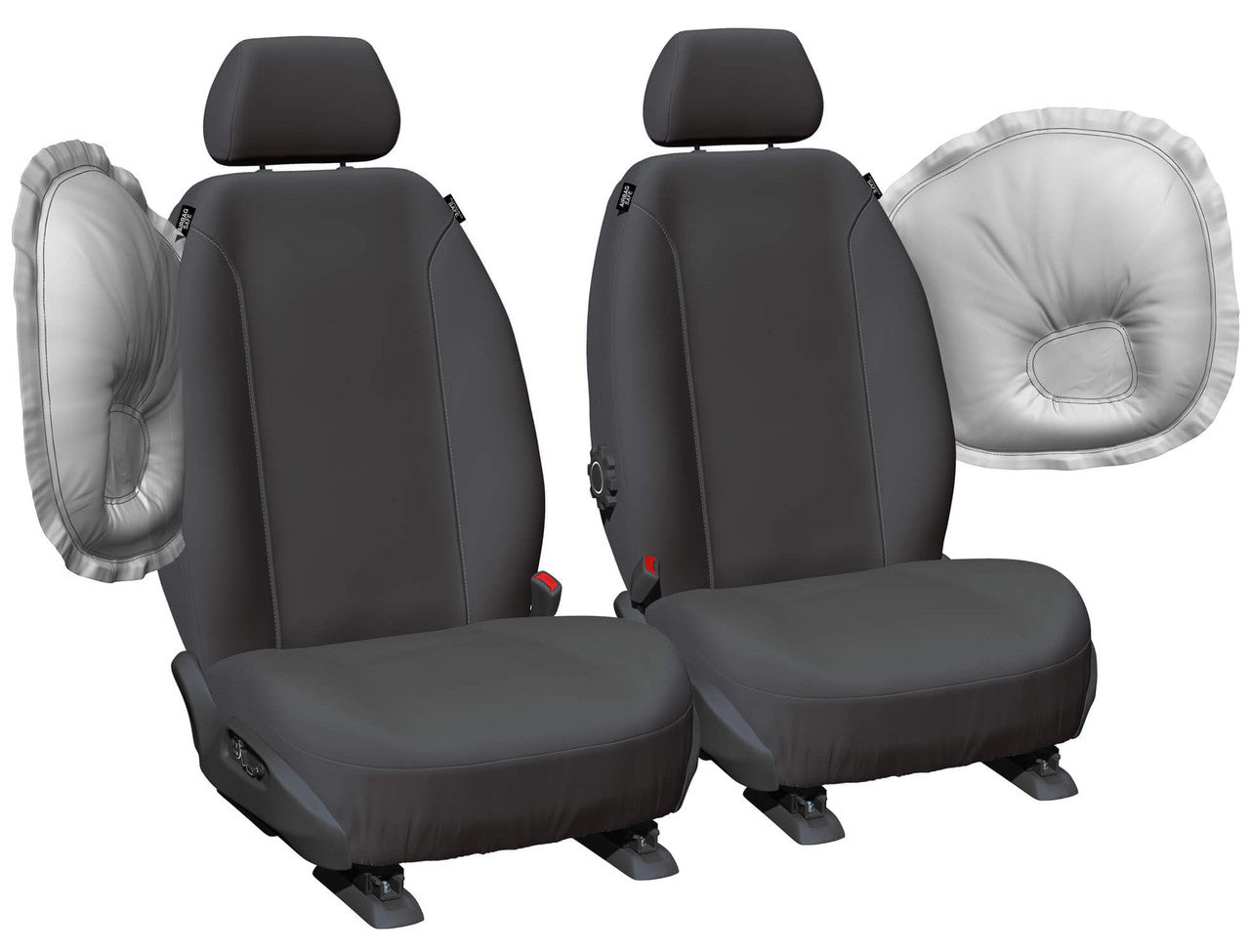 Super Tough Canvas Front Charcoal Seat Covers Suits Hilux 2015-On in Charcoal
