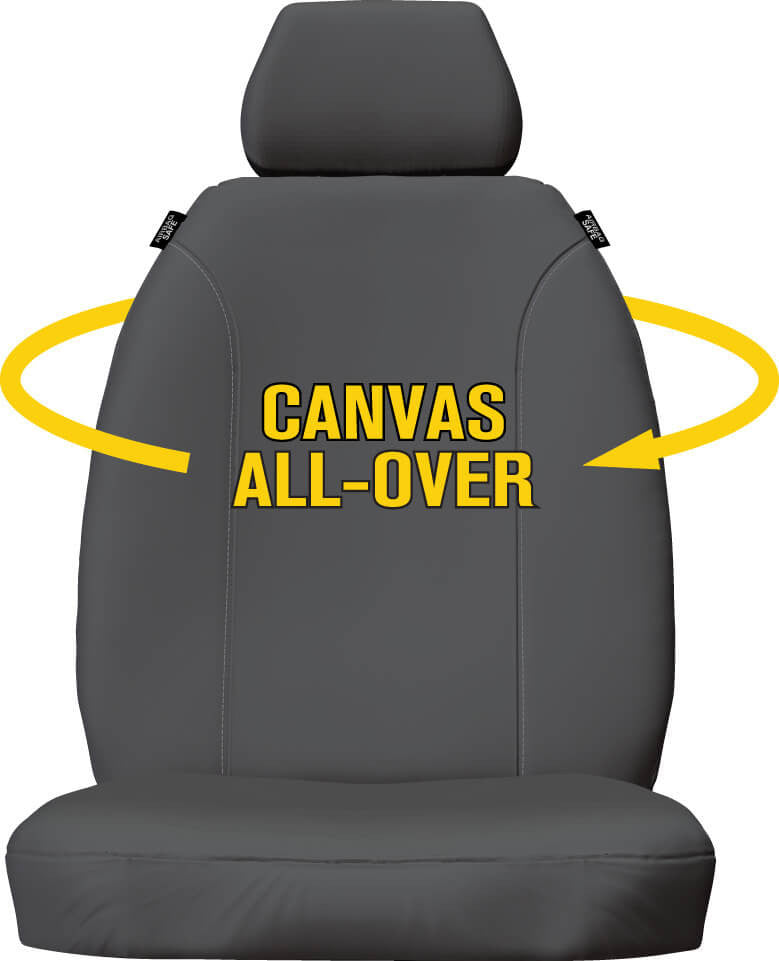 Super Tough Canvas Front Charcoal Seat Covers Suits BT50, Everest, Ranger 2011-2022 in Charcoal