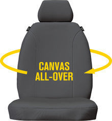 Super Tough Canvas Front Charcoal Seat Covers Suits Triton MV Navara D27 in Charcoal