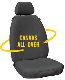 Super Tough Canvas Front Charcoal Seat Covers Suits Triton MV Navara D27 in Charcoal