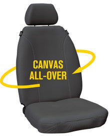 Super Tough Canvas Front Charcoal Seat Covers Suits Hilux Single 2015-2025 in Charcoal