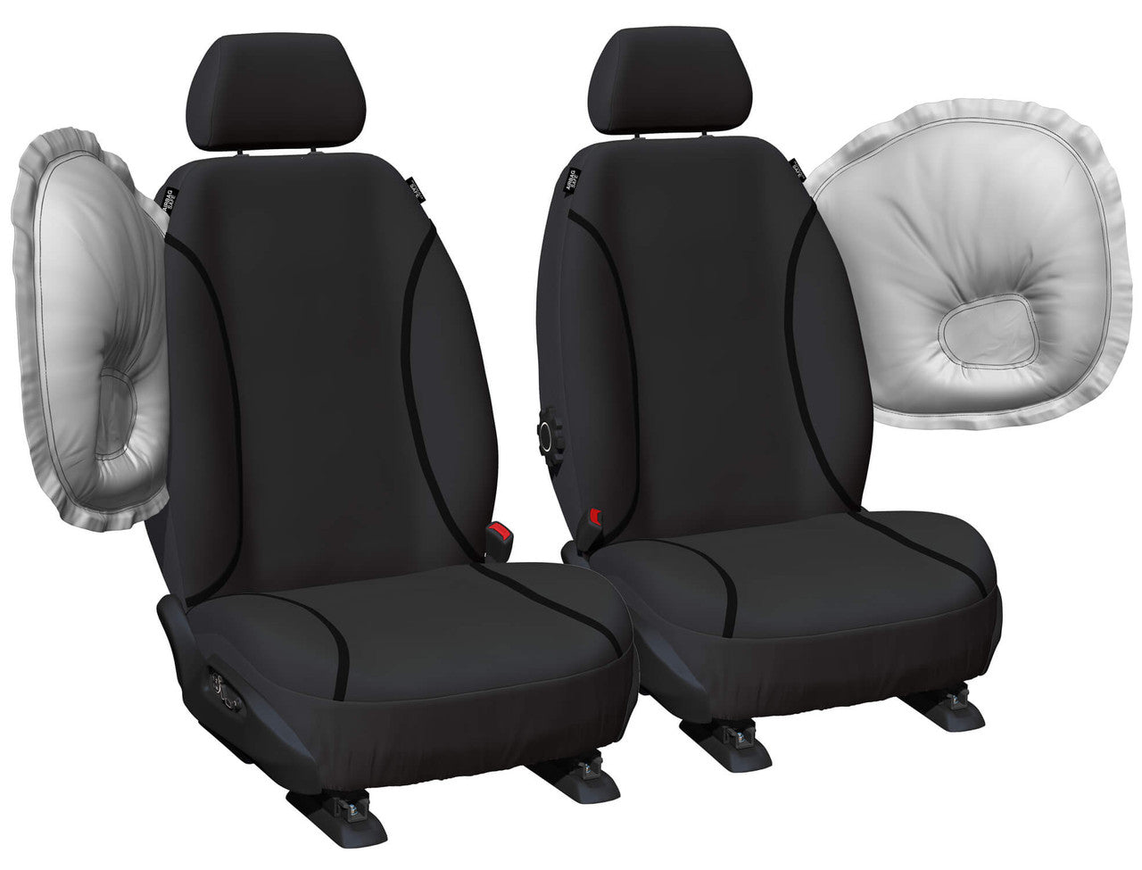 Tradies Canvas Front Black Seat Covers Suits Triton 2012-2015 in Black
