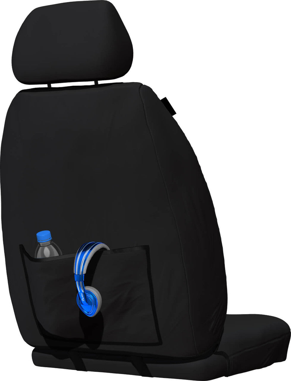 Tradies Canvas Front Black Seat Covers Suits Hiace Bus Van 2019-On in Black
