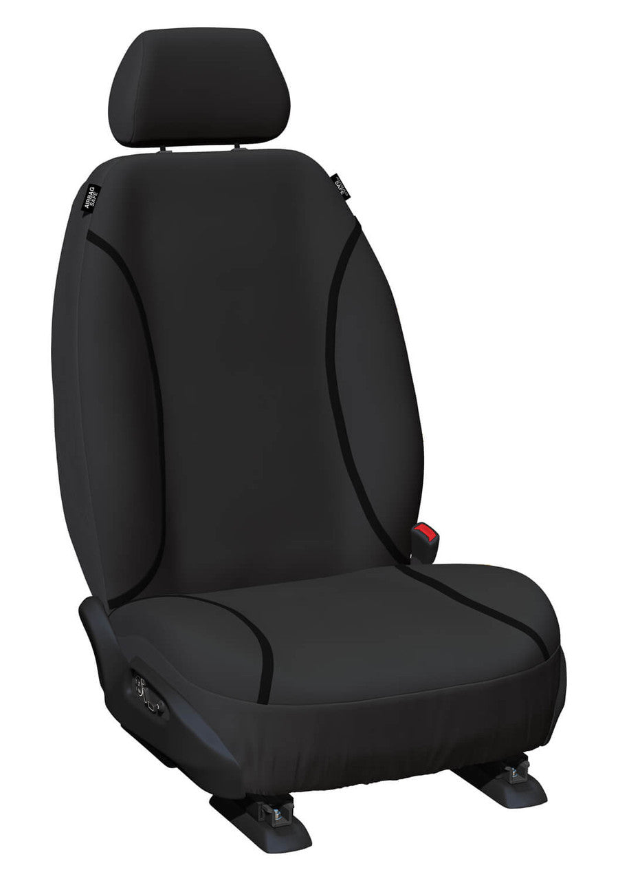 Tradies Canvas Front Black Seat Covers Suits Everest, Ranger 2022 - On in Black