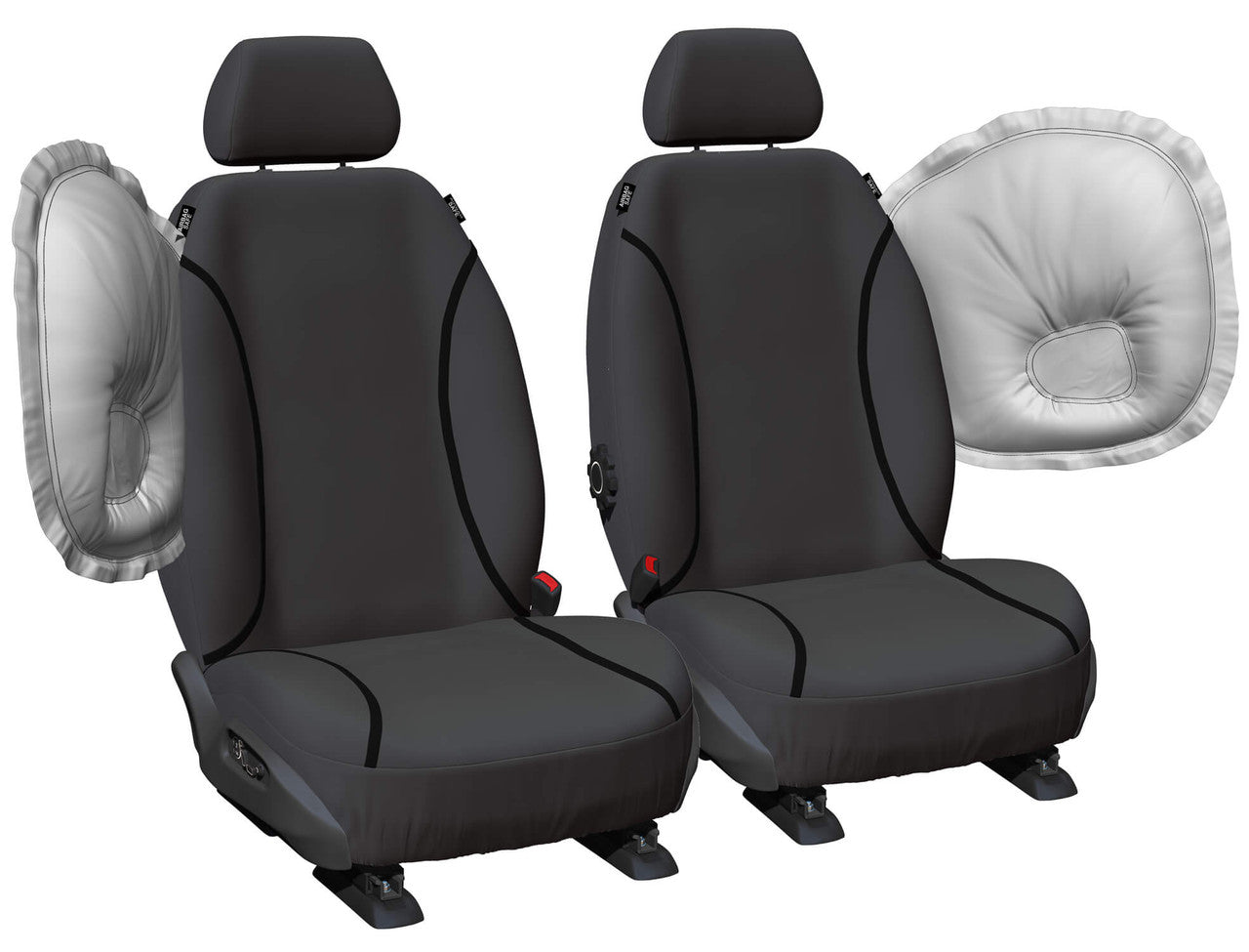 Tradies Canvas Front Grey Seat Covers Suits BT50, Everest, Ranger 2011-2022 in Grey