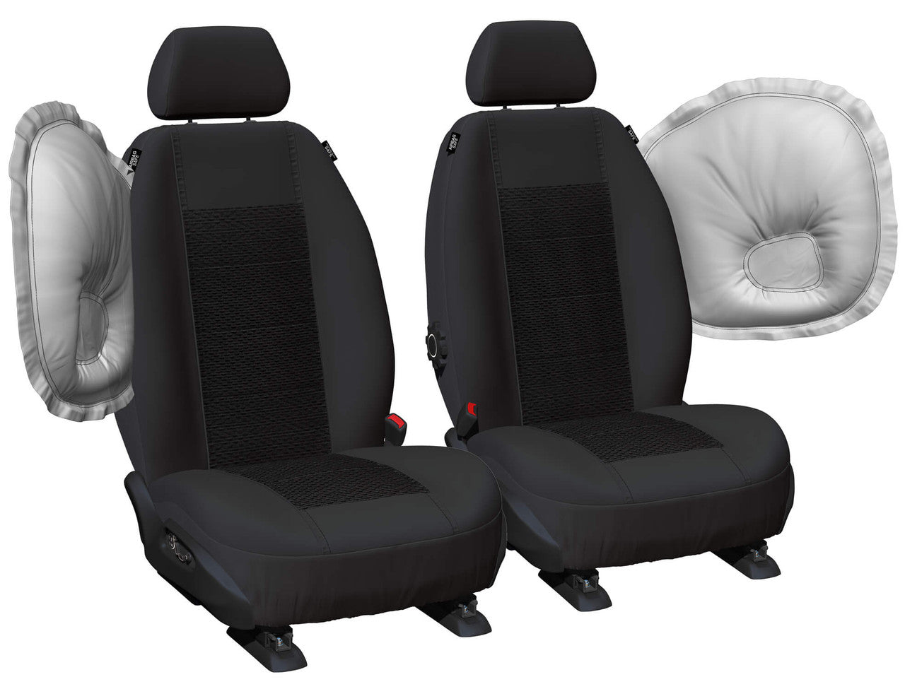 Weekender Jacquard Front Black Seat Covers Suits Everest, Ranger 2022-On in Black