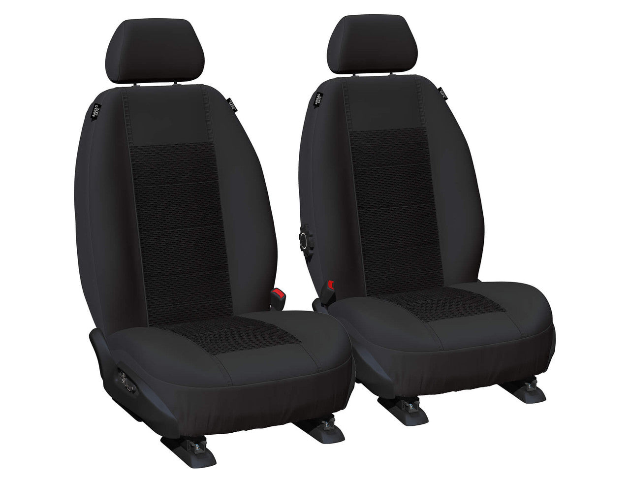 Weekender Jacquard Front Black Seat Covers Suits BT50 DMax MUX 2020-On in Black