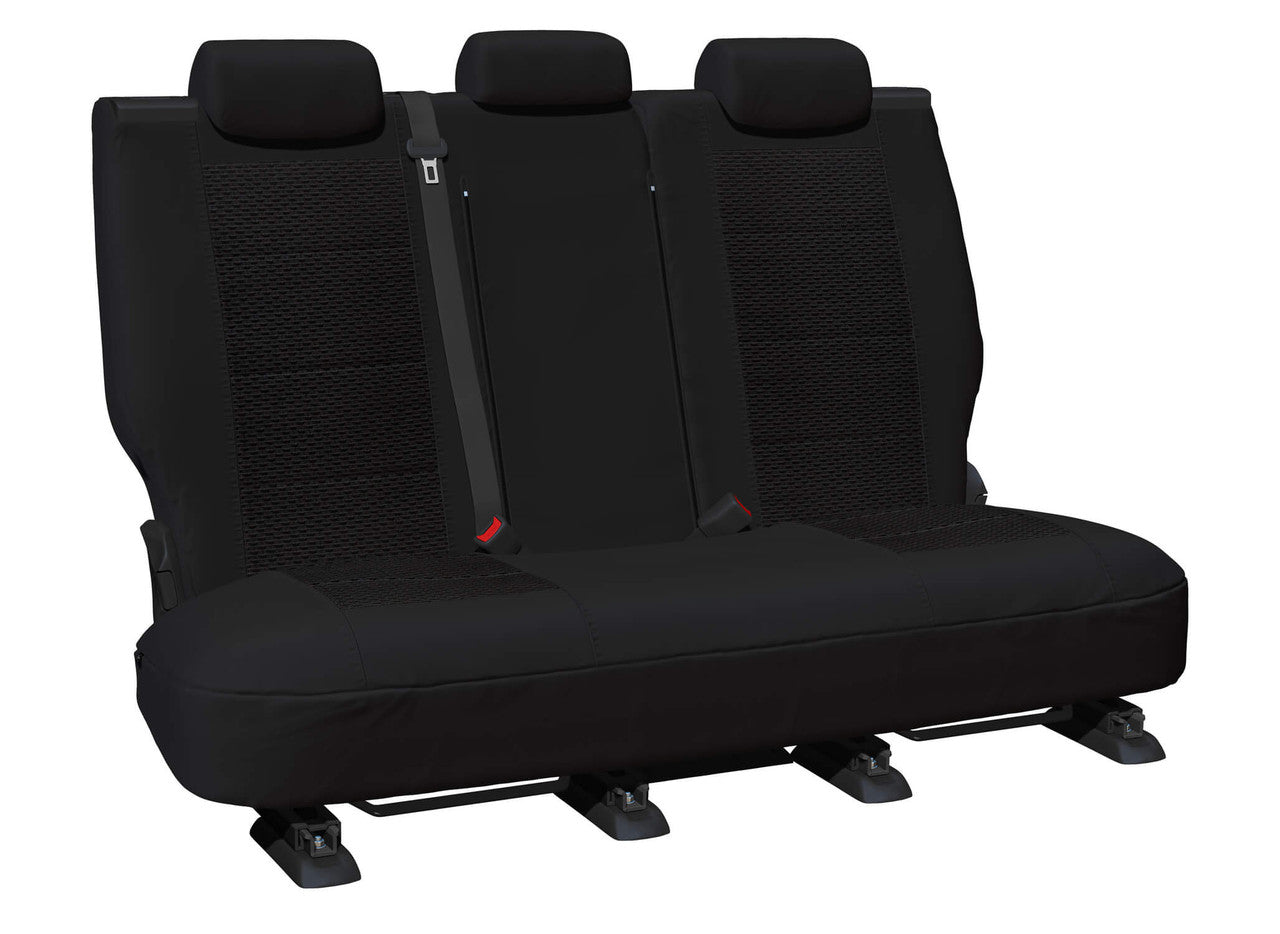 Weekender Jacquard Rear Black Seat Covers Suits BT50 Ranger Dual 2015-2022 in Black